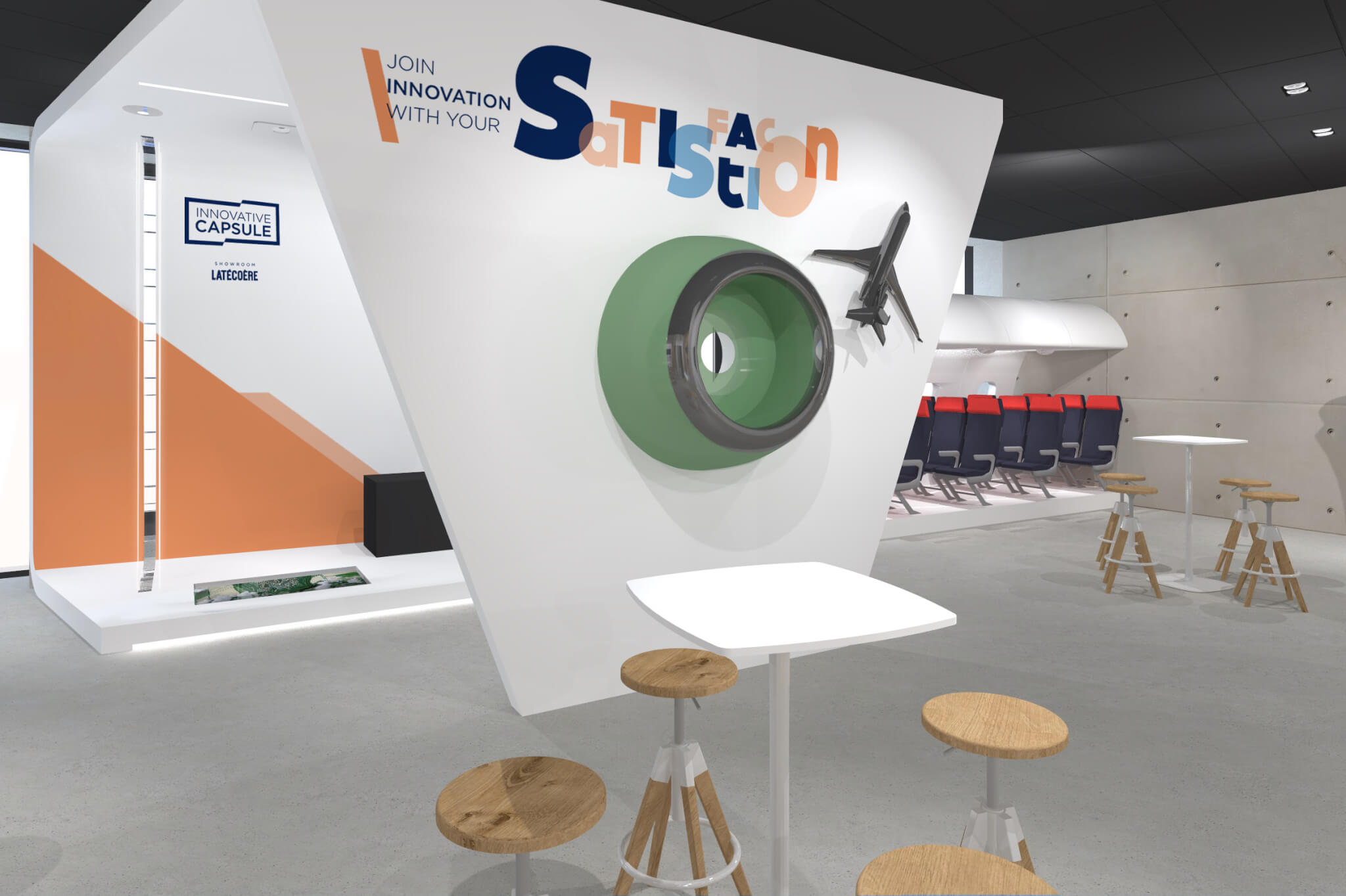 Latécoère - Innovative Capsule - modélisation 3D Showroom - agence communication et marketing Kardinal T Toulouse Paris